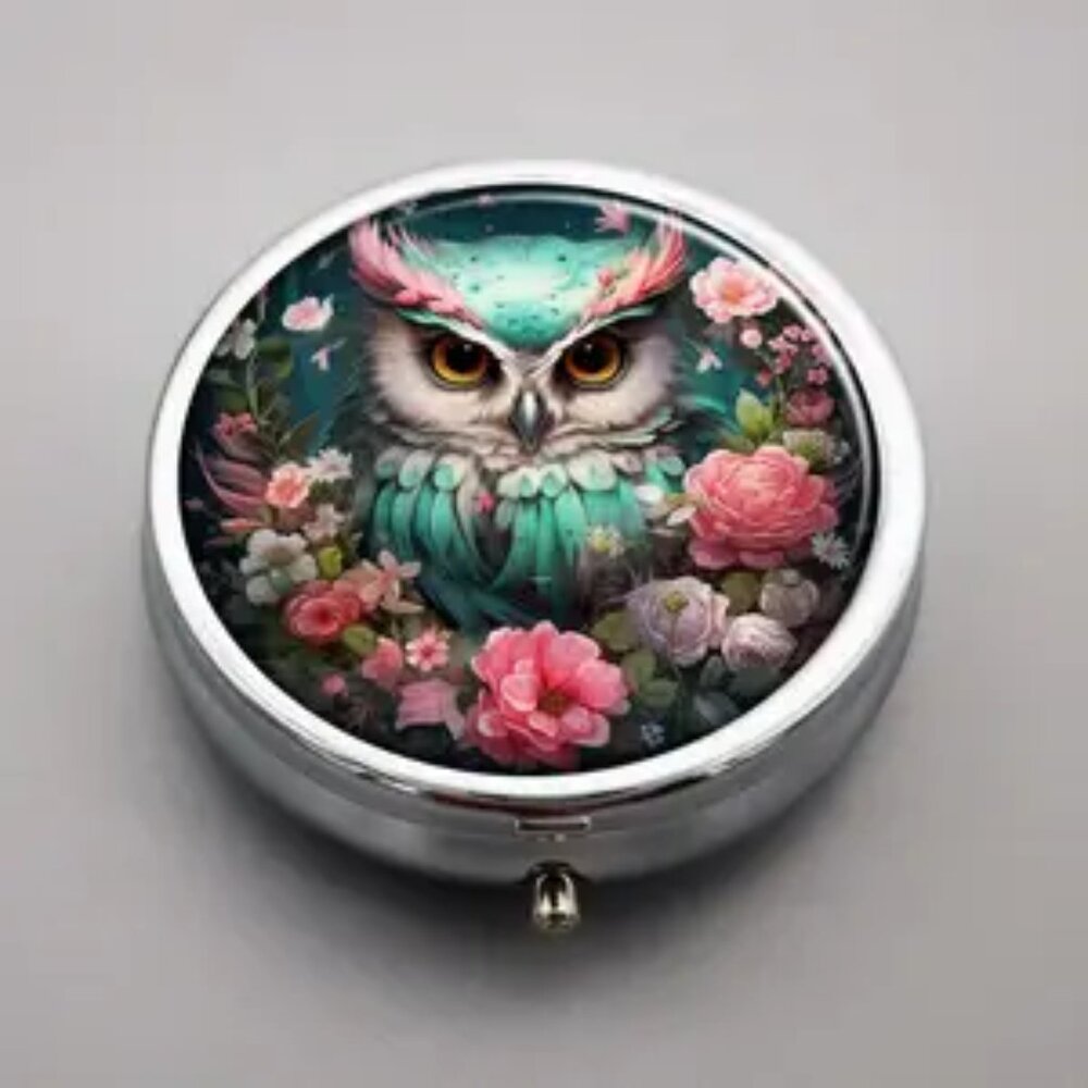 1pc.  Decorative Owl Pill Box -  New